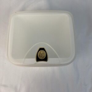 Vintage Oil of Olay Face Wipe Tub Storage Box White Gold w/ Insert